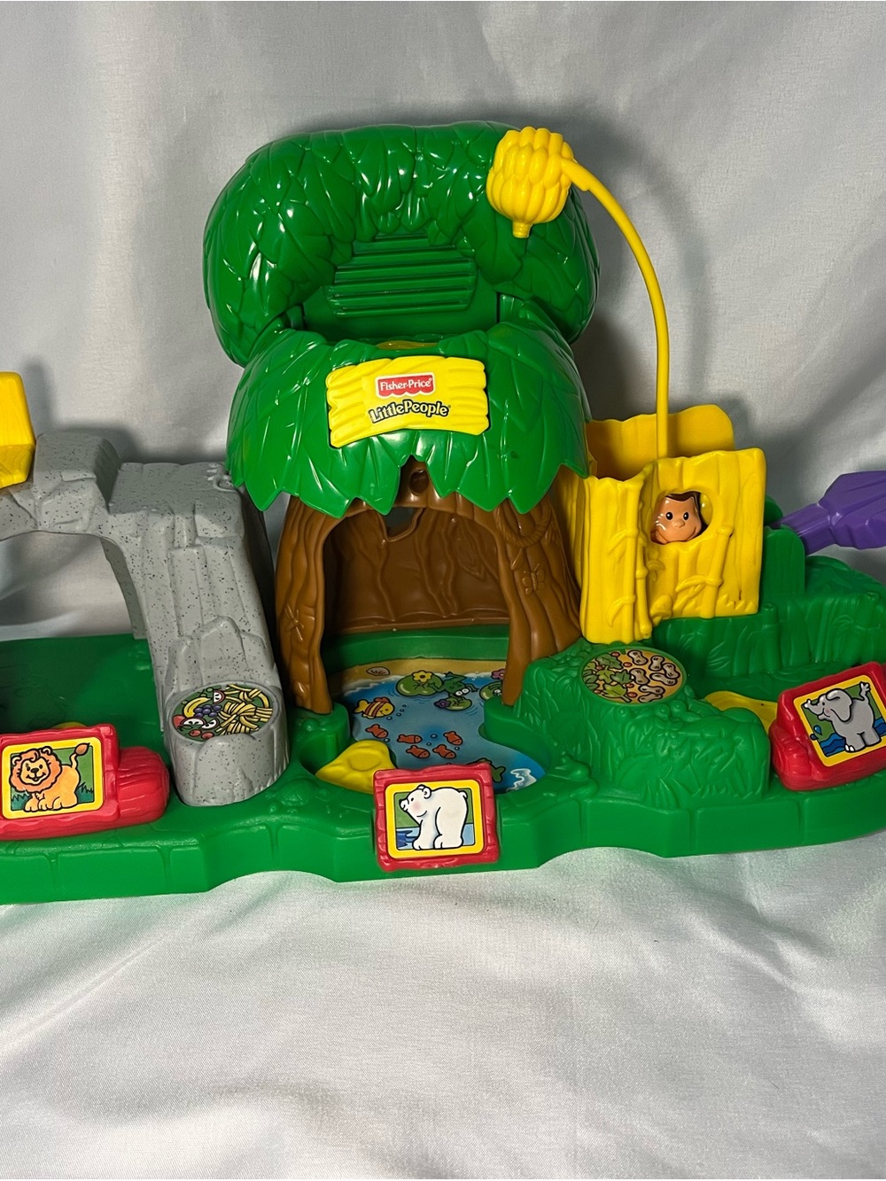 Vintage Fisher Price Little People Zoo Animal Sounds Jungle Playset 2001 Works